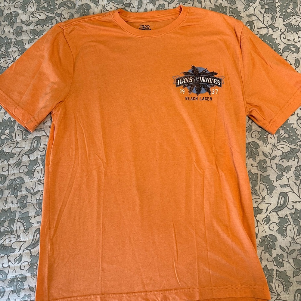 Izod Orange Short Sleeve Tee Vibrant Graphic Design NWOT - Picture 5 of 5